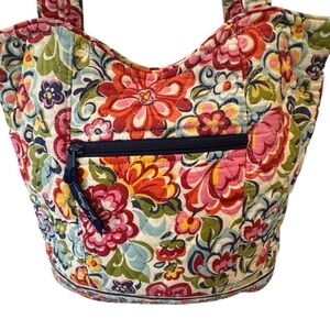 Vera Bradley Hope Garden tote satchel floral pink orange blue multi color bag